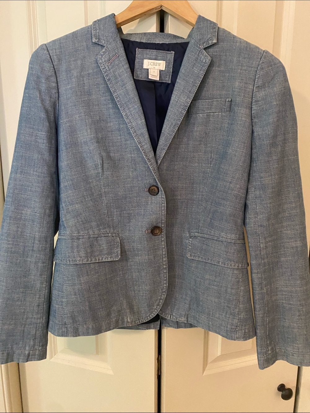J. Crew Light Blue Linen-Blend Tailored Blazer